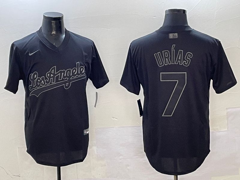 Men Los Angeles Dodgers #7 Urias Black Fashion Game 2025 Nike MLB Jersey style 3186->los angeles dodgers->MLB Jersey